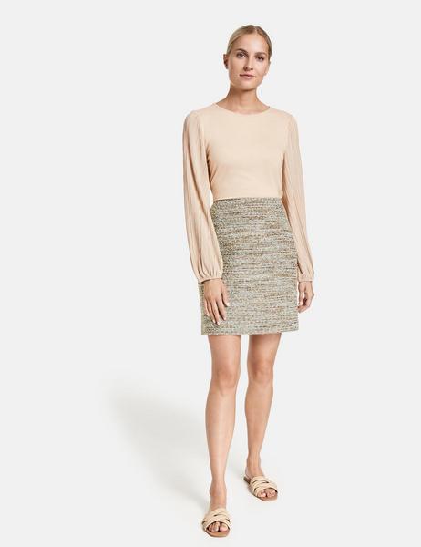 ROCK GEWEBE KURZ - 07382/WARM MAROON GEMUSTERT