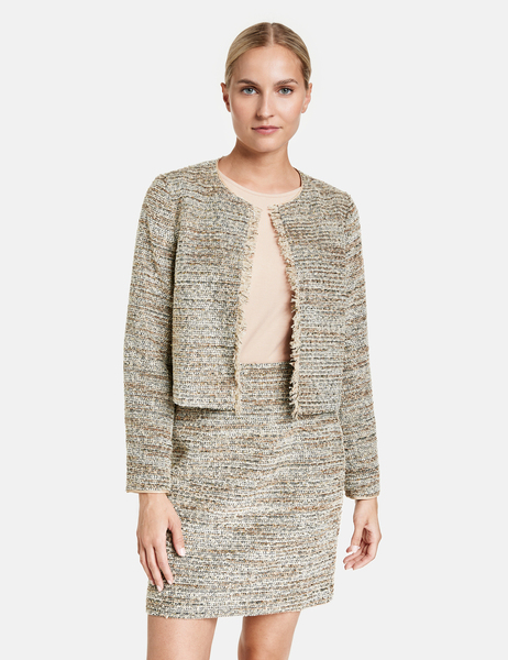 BLAZER LANGARM - 07382/WARM MAROON GEMUSTERT