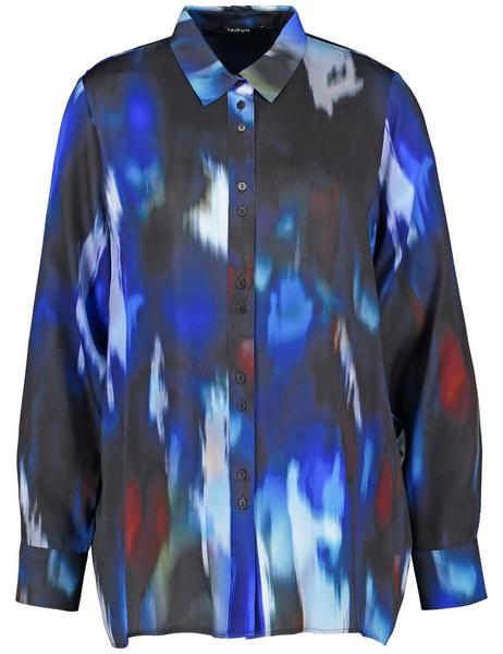 BLUSE 1/1 ARM - 01102/SCHWARZ GEMUSTERT