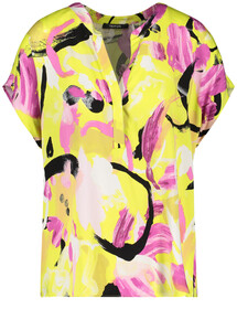 BLUSE 1/2 ARM - 04142/FRESH LEMON GEMUSTERT