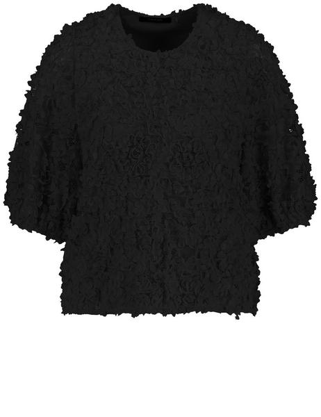 Spitzenshirt mit Blüten-Dekor