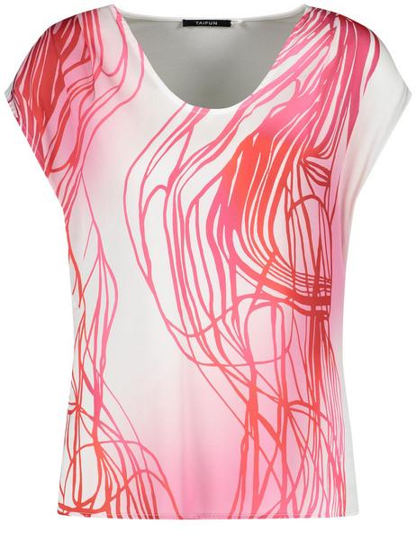 T-SHIRT 1/2 ARM - 09602/WHITE GEMUSTERT