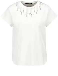 T-SHIRT 1/2 ARM - 09702/OFFWHITE GEMUSTERT