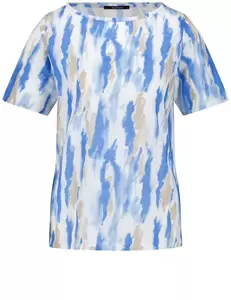 T-SHIRT 1/2 ARM - 08992/REGATTA BLUE GEMUSTERT