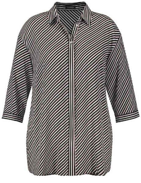 BLUSE 3/4 ARM - 08102/NAVY GEMUSTERT