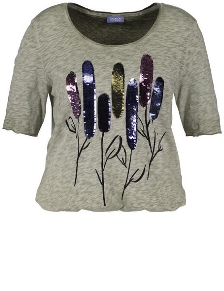 T-SHIRT 1/2 ARM - 05002/KAYAK GREEN GEMUSTERT