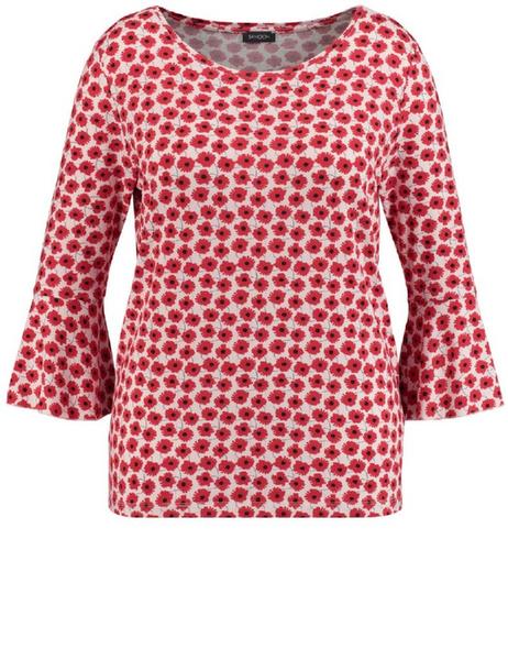 T-SHIRT 3/4 ARM - 03022/MARSHMALLOW GEMUSTERT