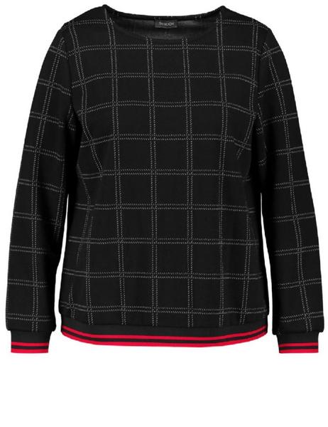 T-SHIRT 1/1 ARM - 01102/BLACK GEMUSTERT