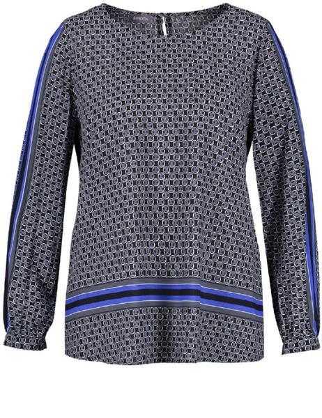 BLUSE 1/1 ARM - 01102/BLACK GEMUSTERT