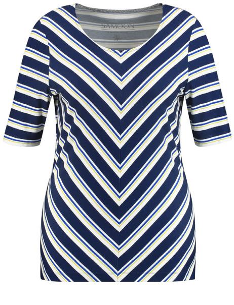 T-SHIRT 1/2 ARM - 08152/ESTATE BLUE GEMUSTERT