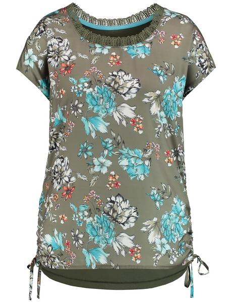 T-SHIRT 1/2 ARM - 05142/CACTUS GREEN GEMUSTERT