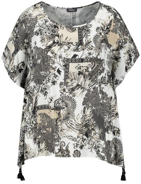 BLUSE 1/2 ARM - 09702/OFFWHITE GEMUSTERT