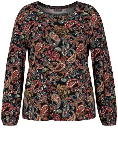 T-SHIRT 1/1 ARM - 01102/BLACK GEMUSTERT