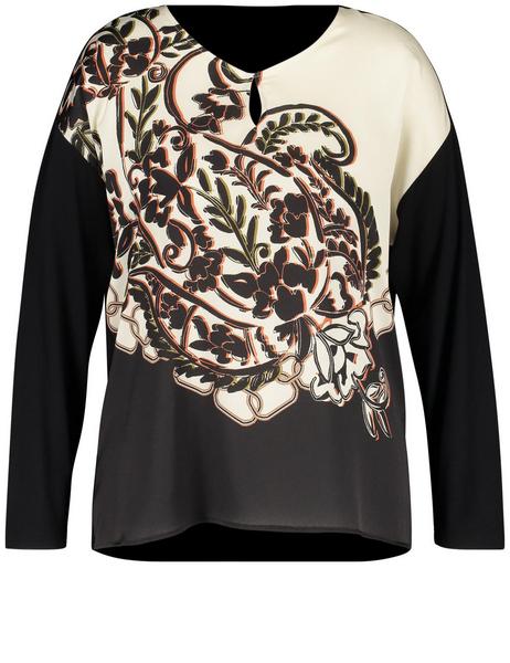 T-SHIRT 1/1 ARM - 01102/BLACK GEMUSTERT