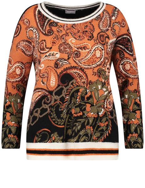 PULLOVER 1/1 ARM - 01102/BLACK GEMUSTERT