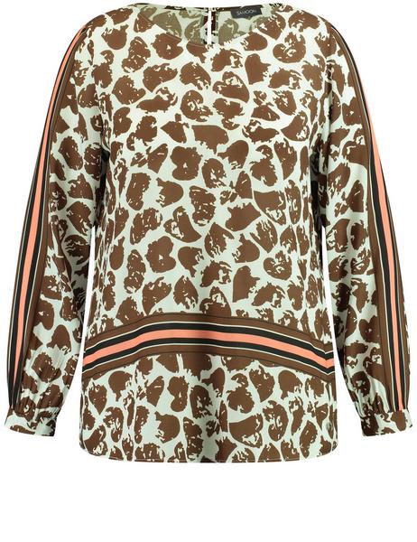 BLUSE 1/1 ARM - 09702/OFFWHITE GEMUSTERT