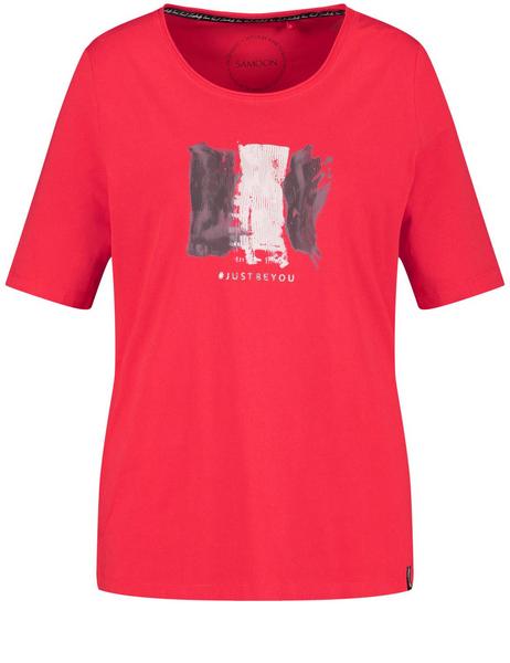 T-SHIRT 1/2 ARM - 06422/STRAWBERRY RED GEMUSTERT