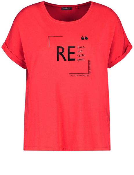 T-SHIRT 1/2 ARM - 06422/STRAWBERRY RED GEMUSTERT