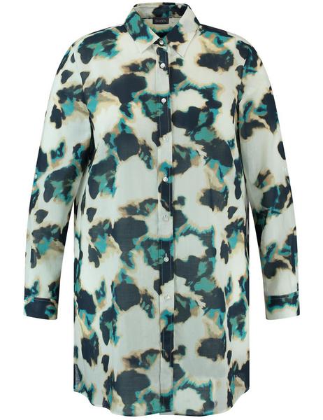 BLUSE 1/1 ARM - 09702/OFFWHITE GEMUSTERT