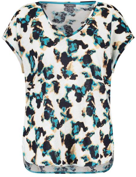 T-SHIRT 1/2 ARM - 09702/OFFWHITE GEMUSTERT