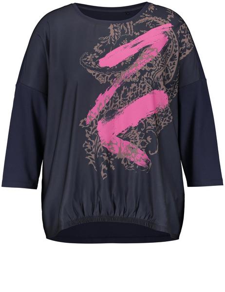 T-SHIRT 3/4 ARM - 08572/BLUE BERRY GEMUSTERT