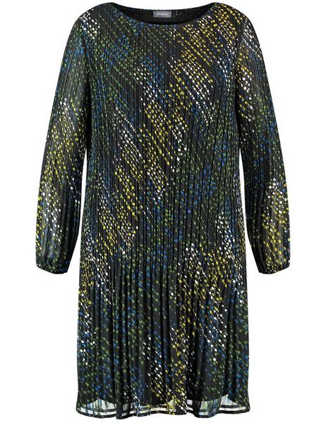 KLEID GEWEBE - 01102/BLACK GEMUSTERT