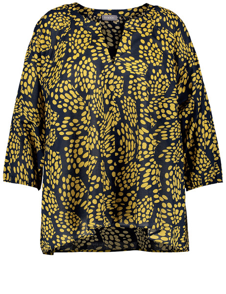 BLUSE 3/4 ARM - 08722/MOOD BLUE GEMUSTERT