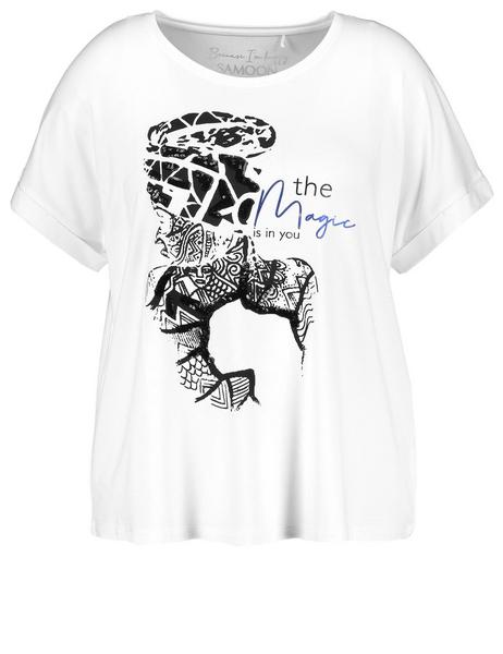 T-SHIRT 1/2 ARM - 09602/WHITE GEMUSTERT