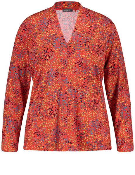 Langarmshirt mit V-Ausschnitt