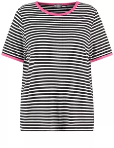 Ringelshirt mit Kontrast-Paspeln
