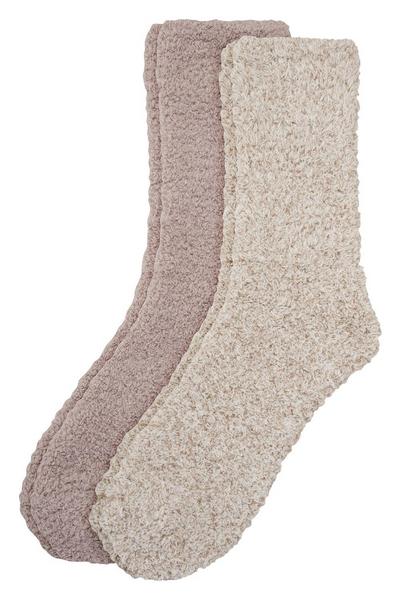 Women Cuddle Socks 2p - 0063/taupe