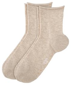 Women cotton fine rolled cuff Socks, desert mel.