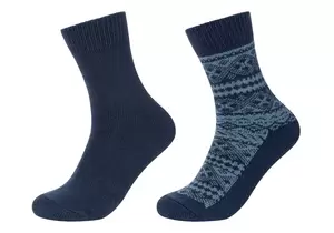 Men cosy jacquard Socks 2p - 5801/blue