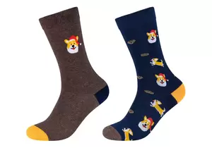 Unisex organic cotton motifs Socks 2p
