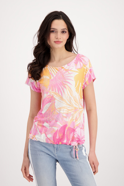 T-Shirt - 500/hibiscus gemustert