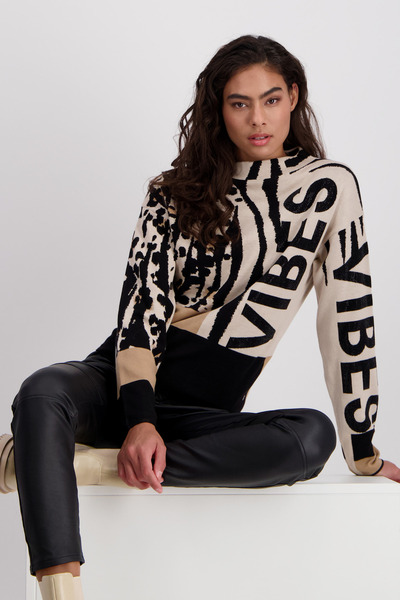 Pullover - 169/biscuit gemustert