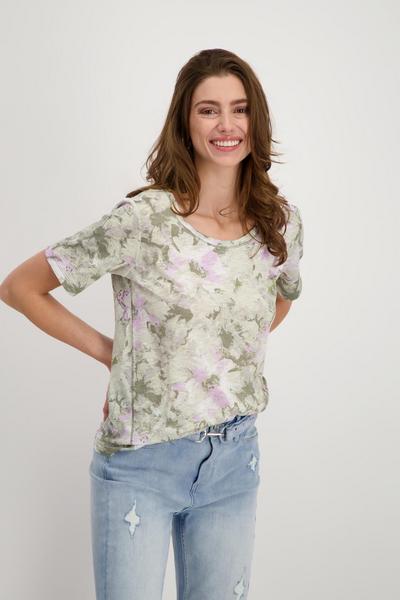 T-Shirt - 641/sage gemustert