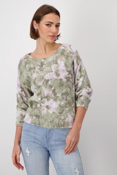 Pullover - 641/sage gemustert