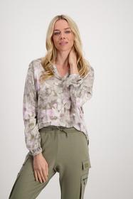 Bluse, sage gemustert