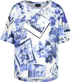 T-Shirt, navy gemustert