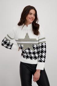 Pullover, off-white gemustert