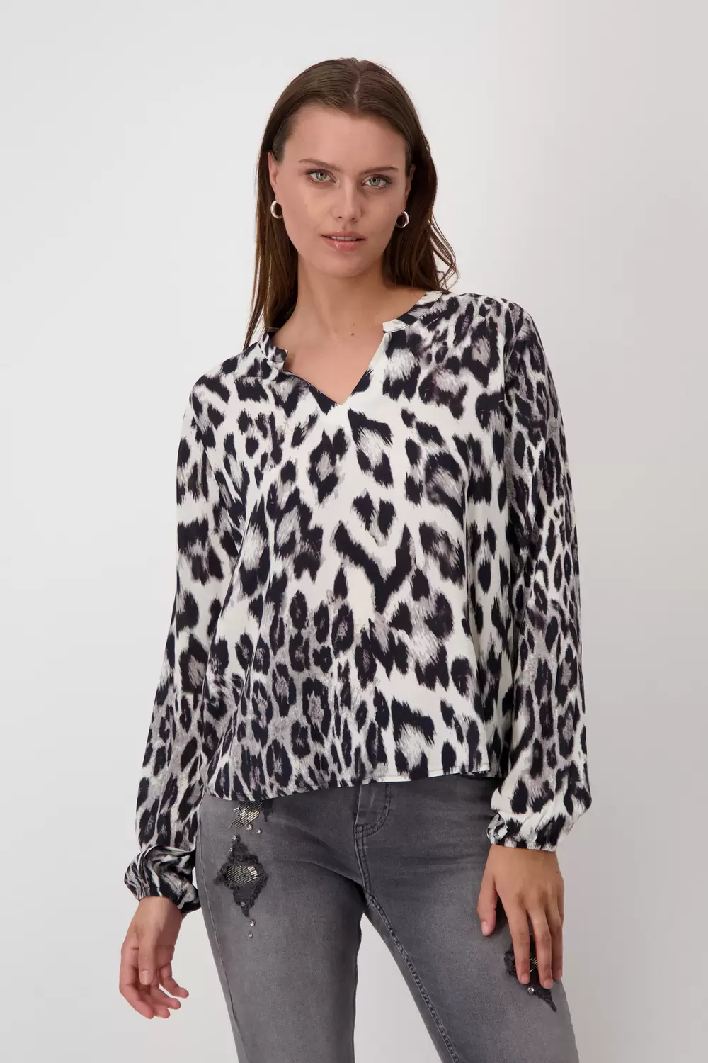 Bluse schwarz gemustert