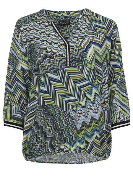 Bluse Rundhals 3/4 Arm Druck - 803/marine multicol