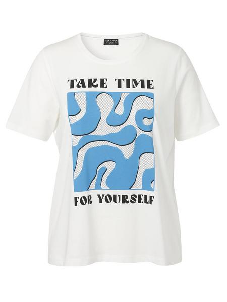 T-Shirt Rundhals 1/2 Arm Motiv - 953/ecru multicol