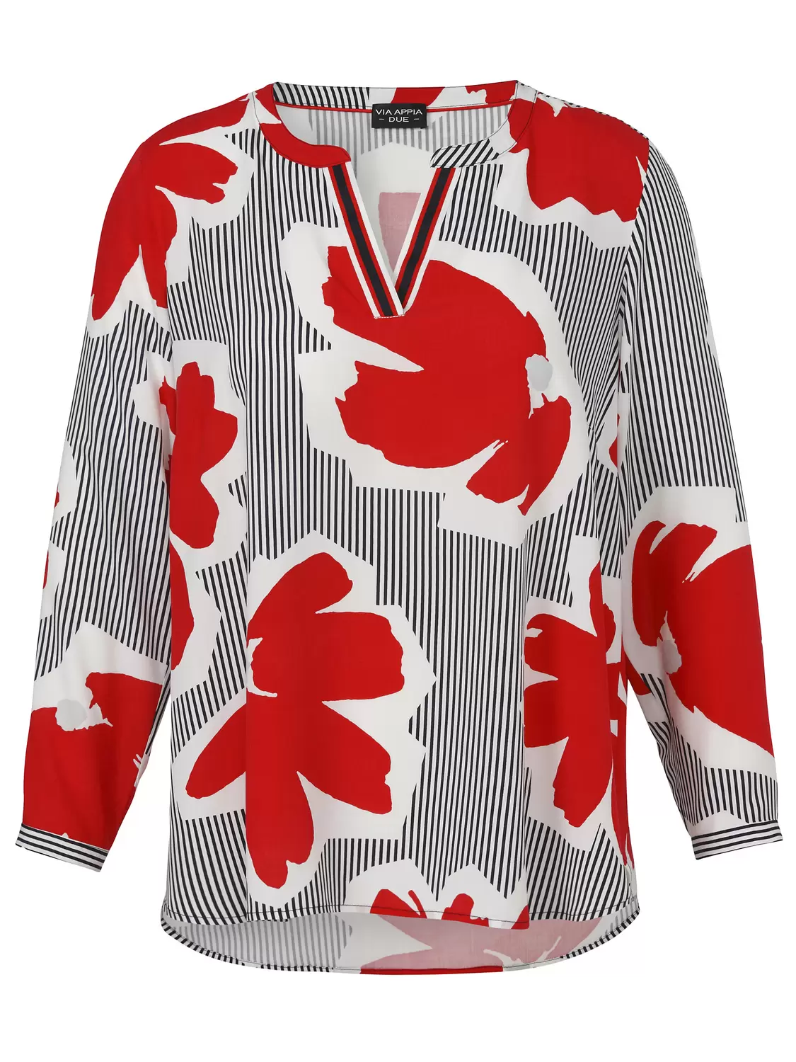 Bluse V-Ausschnitt 1/1 Arm Druck female