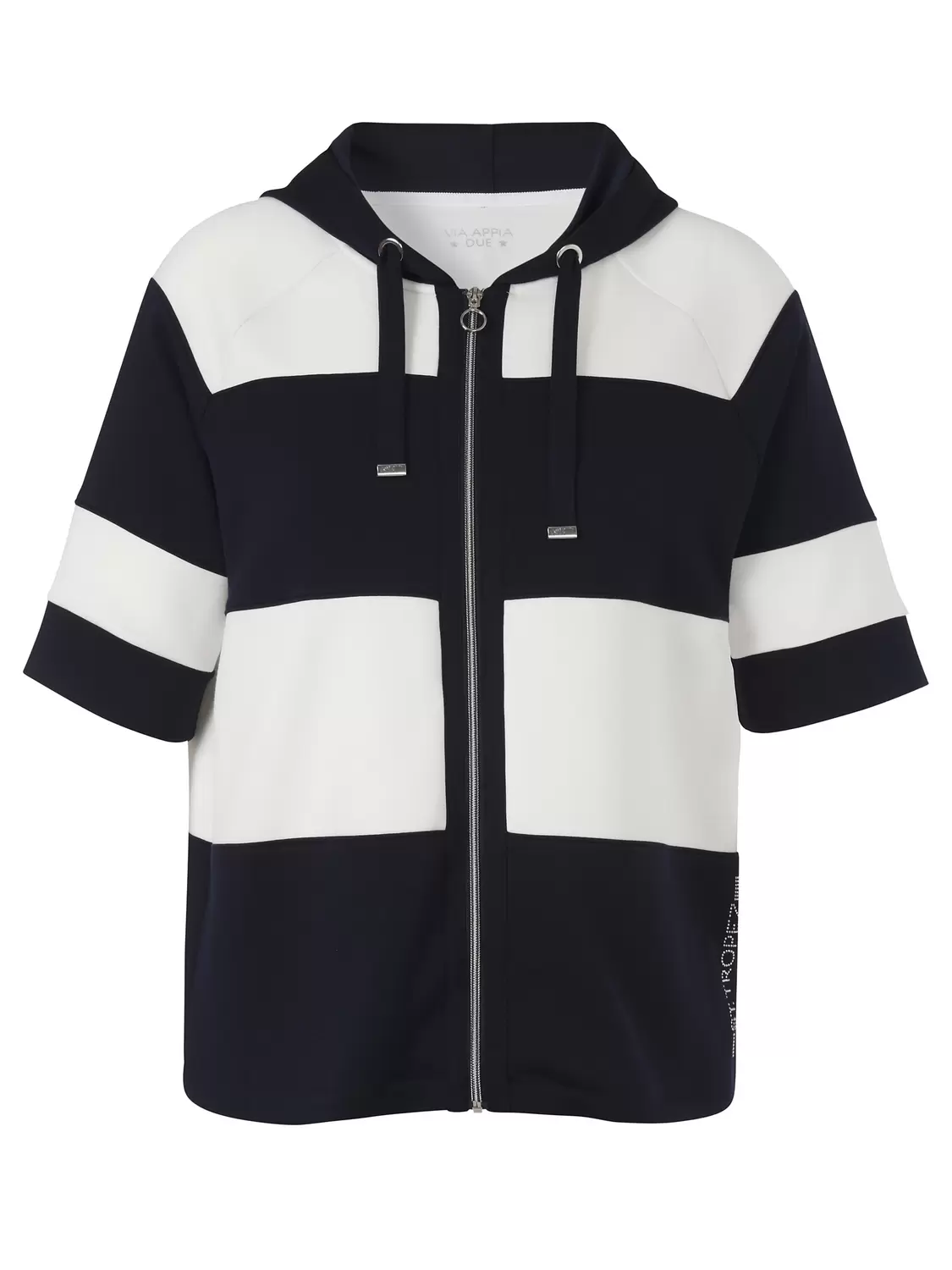 Jacke Kapuze 1/2 Arm Zipper Ringel female