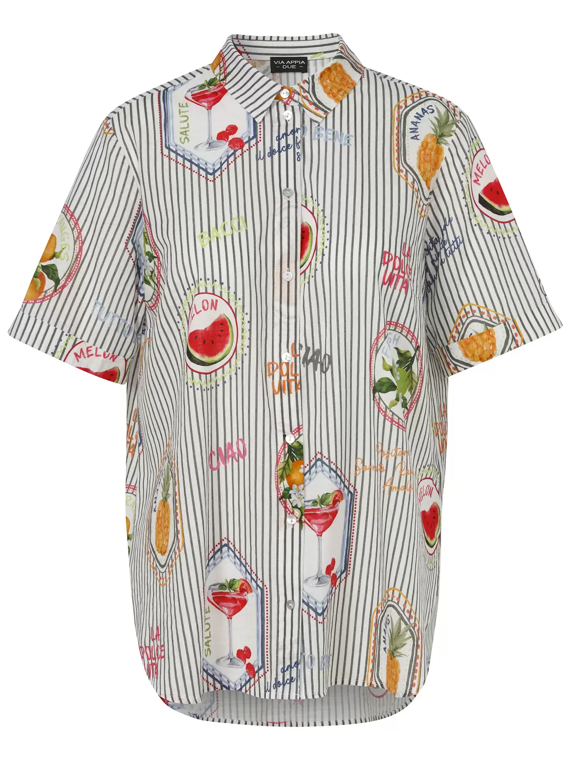 Bluse Hemdkragen 1/2 Arm Druck female