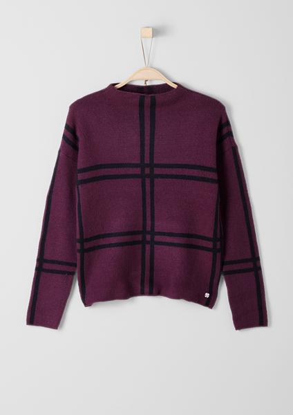 PULLOVER LANGARM - 48S4/dark pink multicolored