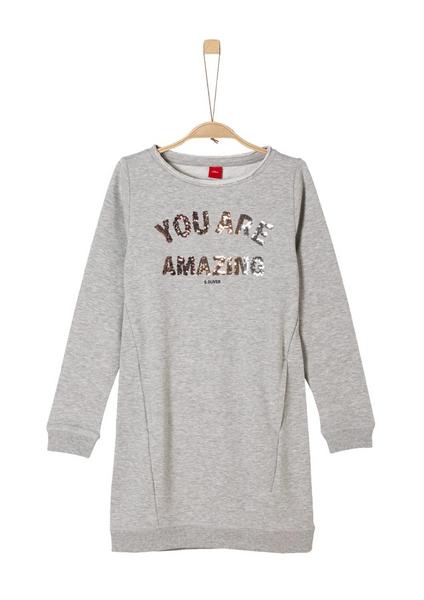 KLEID KURZ - 9400/light grey melange