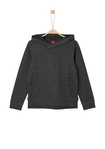 SWEATSHIRT LANGARM - 9898/dark grey melange